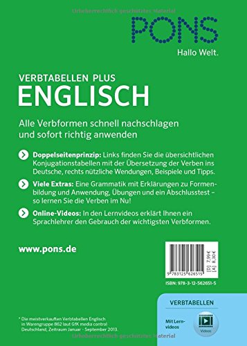 Pons Verbtabellen Plus Englisch Alle Verben Mit Links Konnen Mit Lernvideos Amazon De Bucher