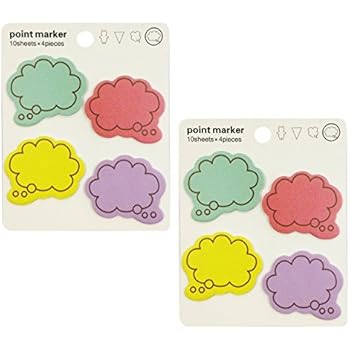 Wrapables Colorful Thinking Bubble Sticky Notes, Set of 2