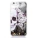 iPhone 6 Plus Case,Crazy Panda 3D Creative Design Flowing Liquid Floating Luxury Bling Glitter Sparkle Case New Cool Paint Black Quicksand Case For iPhone 6 Plus/6S Plus - Skull Rose