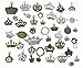 Kinteshun Alloy Multistyle Crown Charm Pendant Connector for DIY Jewelry Making Accessaries(50pcs,Assorted Colors)