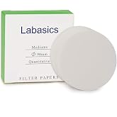 Labasics Quantitative Filter Paper Circles, 90 mm Diameter Cellulose Filter Paper with 15 to 20 Micron Particle Retention Medium Filtration Speed, Pack of 100