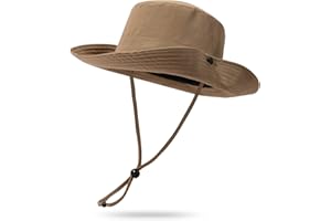 Clakllie Waterproof Fishing Hat Safari Cap Wide Brim Sun Hat Bucket Cap for Women Men Daily Wear Fashion Boonie Cowboy Cap