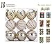 SANNO 18ct Christmas Balls Delicate Painting & Glittering Ornaments White/Silver/Gold Shatterproof for Holiday Wedding Party Decoration, 60mm/2.36