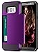 Vofolen Case for Galaxy S8 Case Wallet Credit Card Holder ID Slot Sliding Hidden Pocket Dual Layer Protective Cover Hard Bumper Shell Rugged Hybrid Protector Armor Case for Samsung Galaxy S8 Purple