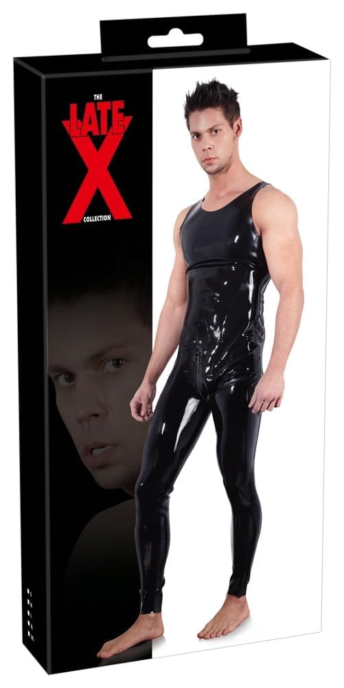 The Latex Collection Men's Latex Jumpsuit, Small, Black