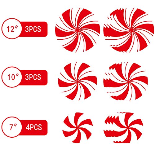 ALLADINBOX Peppermint Floor Window Wall Decals Stickers for Thanksgiving Christmas Valentine's Day Candy Party Decoration 10 Pcs