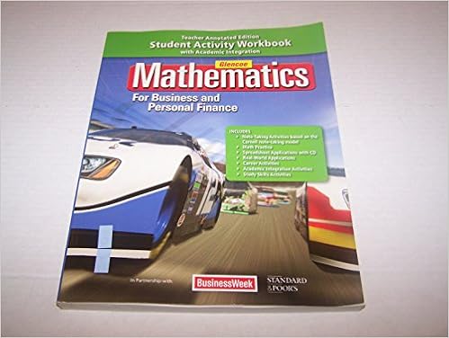 Math For Business Essentials Personal Finance Workbook Teacher Edition 9780078888762 Books Math For Business Essentials Personal Finance Workbook Teacher Edition 9780078888762 Books