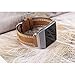 bayite Leather Bands Compatible Fitbit Ionic, Genuine Leather Replacement Accessories Straps Wristband Women Men, Olive Brown