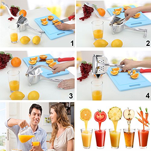 Top Rated Metal Lemon Lime Squeezer - Manual Citrus Press Juicer - Alloy Lemon Squeezer Hand Press for Grapefruits Orange