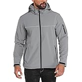 Yousify Mens Softshell Jacket Fleece Lined Windbreaker Lightweight Rain Waterproof Hooded Jackets for Hiking