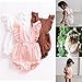 Viworld Infant Baby Girl Twins Bodysuit Sleeveless Ruffles Romper Sunsuit Outfit Princess Clothes (White, 80(6-12 Months))