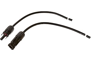 Renogy 63008 One Pair of 9 Inch 12AWG Adaptor Kit Solar Cable Wire PV with MC4 Female & Male Connectors - Connect Solar Panel