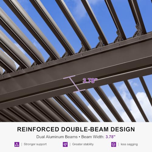 PURPLE LEAF 14x24 Louvered Pergola Review: Large Adjustable Aluminum Outdoor Structure image 27