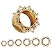 KUBOOZ Vintage Gold-Plated Flower Ear Plugs Tunnels Gauges Stretcher Piercings Jewelry.