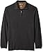Haggar Men's Long Sleeve Big-Tall Hi-Definition Ottoman Knit Zip Neck with Faux Suede Trim