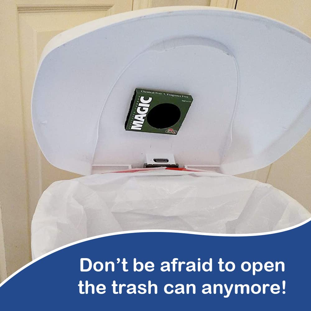 Trash Magic Activated Charcoal Trash Can Odor Eliminator - Peel & Stick Garbage Can Deodorizer - Air Freshener for Fridge, Compost, Drawers & Diaper Pails - Lasts 4 Months - Made in USA (1 Pack)