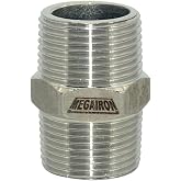 Megairon 3/4" x 3/4" NPT Male Threaded Hex Nipple,Stainless Steel 304 Quick Coupler Pipe Fitting