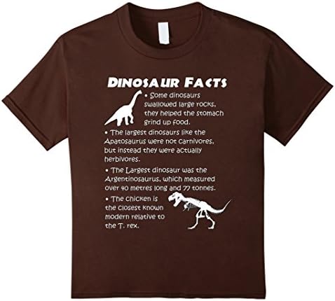 Kids Dinosaur Facts T-Shirt 12 Brown