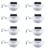 8 Pack White Solar Powered Gutter Lights Outdoor