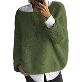 Women's Oversized Long Sleeve Boat Neck Off The Shoulder Sweater Slouchy Knit Pullover Tops