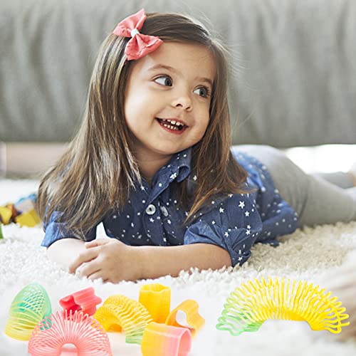 JOHOUSE Mini Magic Springs Bulk, 36PCS Rainbow Coil Spring Toys Magic Slinky Fidget Toys for Stress Relief Kids Halloween Party Favors Trick or Treat Toys