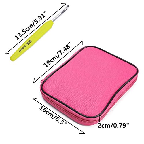 Hot Sale!Compia 16Pcs Multi Colour Crochet Hooks Yarn Knitting Needles Set Kit with Case Tool - Thumbnail 7