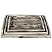 MyGift Rustic Solid Torched Wood Serving Trays, Stylish Decorative Tray Nesting Breakfast, Ottoman, Coffee Table Tray with Handles, 3-Piece Set