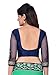 Shonaya Women's Embroidered Georgette Green Half & Half Saree With Unstitched Blouse Piece