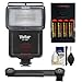 Vivitar SF-4000 Auto Bounce Zoom Slave Flash with Bracket + AA Batteries & Charger + Cleaning Kit for Sony Alpha A7, A7R, A3000, A5000, A6000, NEX-3N, 5T, 6, 7 Digital Cameras
