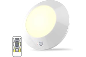 BIGMONAT Battery Operated Shower Light with Motion Sensor Wireless Ceiling Light RF Remote Controlled Through Walls|Brightness Dimmable and Timer Setting Indoor Lighting,Wireless Shower Light