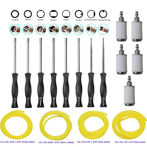 HIFROM Carburetor Tune-up Adjustment Tool Kit Carb Adjusting Screwdriver with Fuel Filter and Fuel Line for Most 2 Cycle Small Engine Craftsman Stihl Poulan Husqvarna Weedeater Echo Homelite