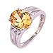 Psiroy 925 Sterling Silver Plated Oval Shaped Simulated Morganite Ring Size 8