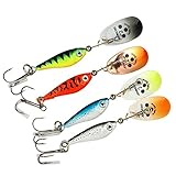JOHNCOO Spinner Bait Metal Spoon Hard Fishing Lure Bass Lure Mixed Color Pack of 4