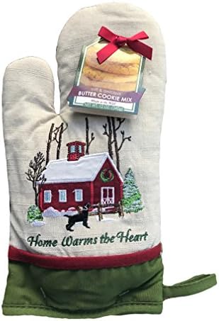 Christmas Oven Mitt "Home Warms the Heart" with cookie mix