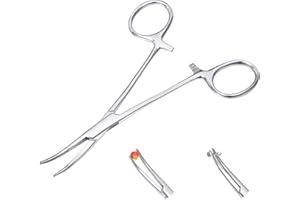 JIESIBAO Piercing Clamps, Slotted Locking Pennington Forceps, with 14G 16G 18G 20G Needles for Ear Lip Belly Navel Tongue Piercing