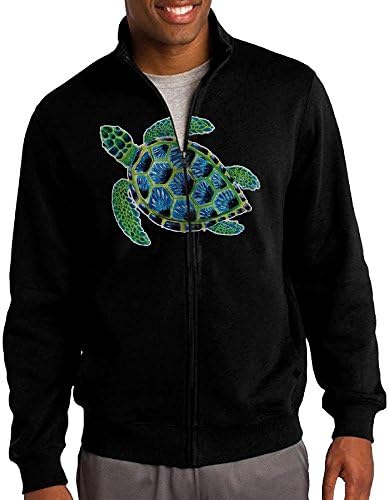 Men's Shark Cartoon Solid Stand Collar Zipper Jacket Size S