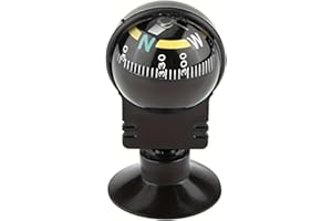 High-Precision Car Compass - Adjustable Suction Cup Dashboard Decor, Navigation Ball with Clear Directional Markings, Suitabl