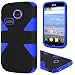 LG Sunrise Lucky L15G L16C Case - Wydan (TM) Dynamic Hybrid Heavy Duty Hard Case Skin Protective Cover For LG Sunrise Lucky L15G L16C - Black on Blue w/ Wydan Stylus Pen