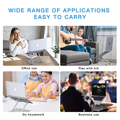 Laptop Stand for Desk KXLY Ergonomic Aluminum Laptop Computer Stand Laptop Riser Adjustable Notebook Holder Stand with Heat-Vent, Compatible with MacBook, Air, Pro, Dell XPS More 10-17" Laptops