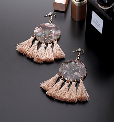 YAHPERN Acrylic Earrings for Women Girls Statement Geometric Earrings Resin Acetate Drop Dangle Earrings Mottled Hoop Earrings Fashion Jewelry(Brown)