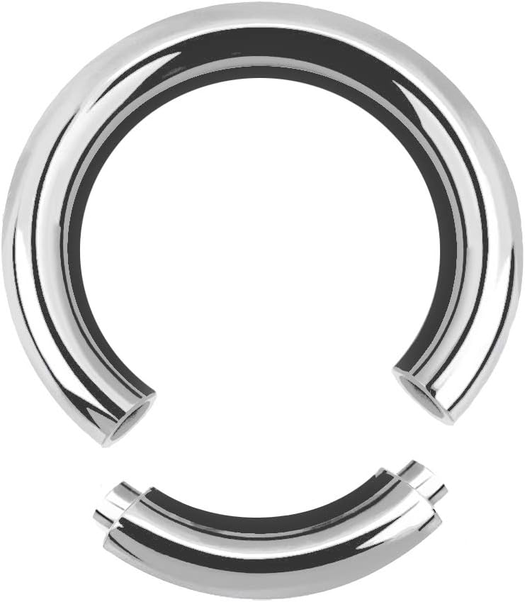 Treuheld Premium Large Size Segment Ring 33 Sizes: 2, 2.5, 3, 4, 5, 6.5 mm Segment Removable – Surgical Steel Piercing Ring In Silver (Stainless Steel)