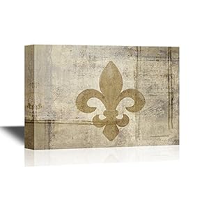 Fleur De Lis Flower on Vintage Abstract Background