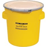Eagle Plastic Drum, 20 Gallon Drum, DOT Compliant, Made in USA, Yellow | High-Density-Polyethylene Construction, Salvage Drum, Metal Lever-Lock Lid, Hazardous Material Storage and Transport