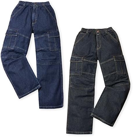 Amazon 大きめサイズ 子供服 男の子 ロング デニム パンツ ボトム カーゴポケット ひざダーツ入り ウエストゴム 男児 ジュニア 1 ネイビー 150cm ロングパンツ 通販