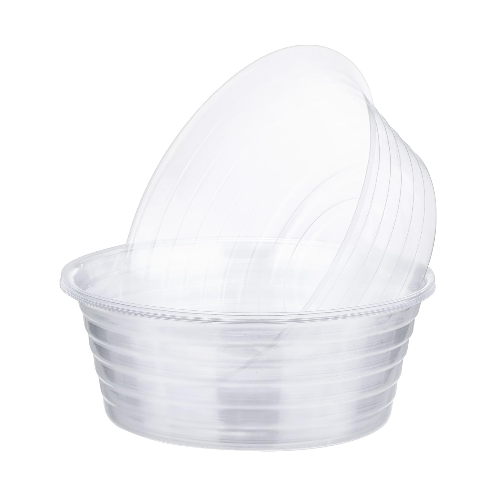 M METERXITY 10-Pack Plastic Plant Saucer, 9 Inch Clear Thin Plant Saucer Drip Tray for Indoor/Outdoor, Planter Liners Nursery Pots