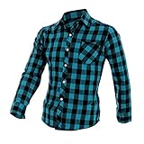Allegra K Men Plaids Flannel Shirt w Flap Pockets