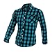 uxcell Men Plaids Flannel Shirt w Flap Pockets