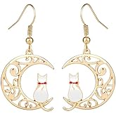 Anime Cat Moon Earrings Cute Pet Dangle Earrings for Women