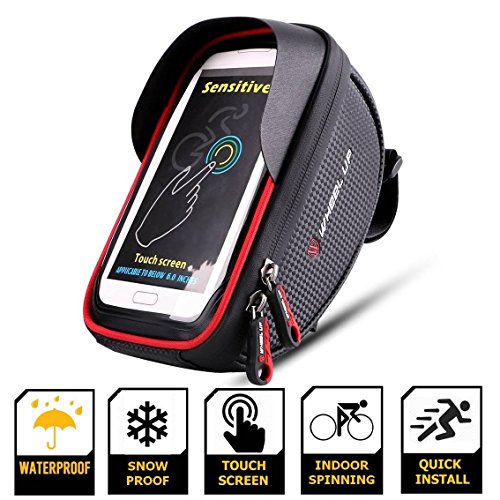 Bike Phone Bag for iPhone Samsung Galaxy 6.0 Inch Multifunctional Sensitive Waterproof Touch Screen for Android and iOS Phones Great for Outdoor Biking Sports & Mountain Bike