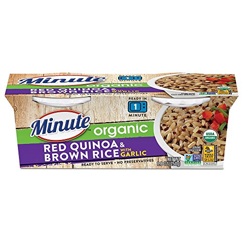 Minute Ready To Serve Organic Red Quinoa & Brown Rice With Garlic, 2/4.4-Ounce Cups